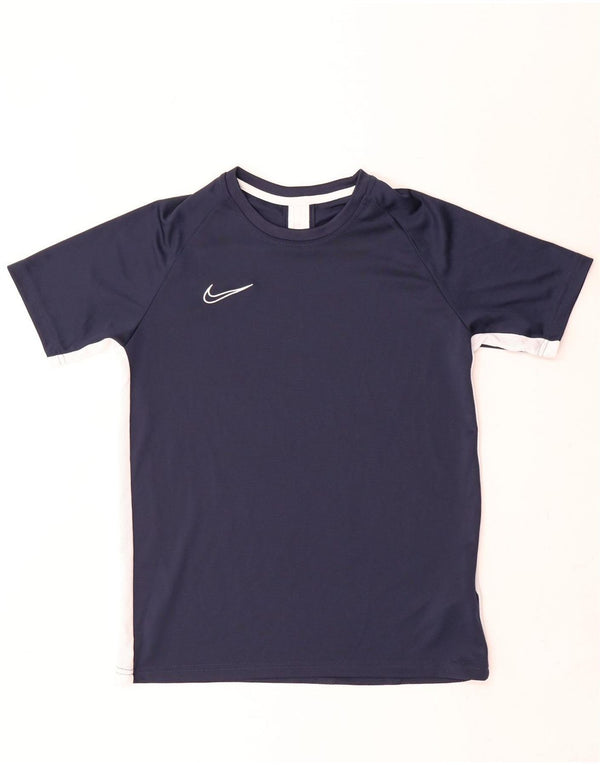 Футболка Nike Dri Fit для мальчиков, топ 13–14 лет, XL, темно-синий с цветными блоками