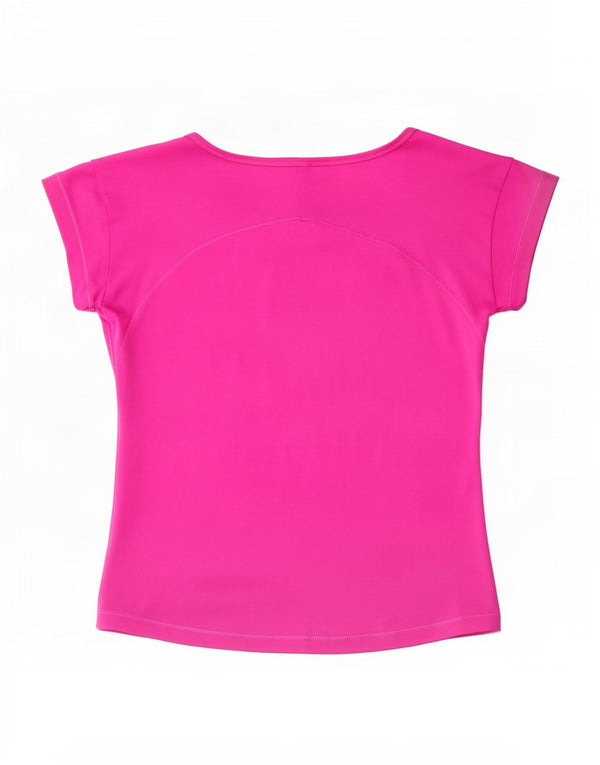 Adidas Girls Climalite Graphic T-Shirt Top 11-12 Years Pink Polyester