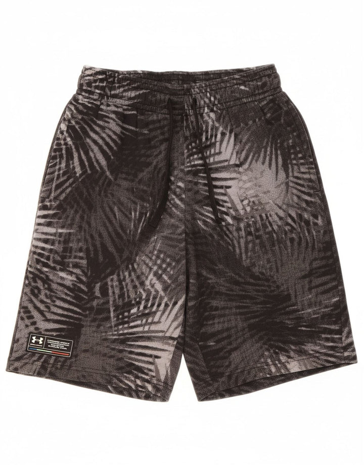 UNDER ARMOUR Mens Abstract Pattern Sport Shorts Medium Grey Cotton