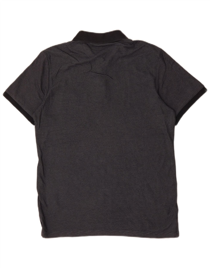 Мужская рубашка-поло Jack & Jones среднего размера, темно-синяя, хлопковая с цветными блоками