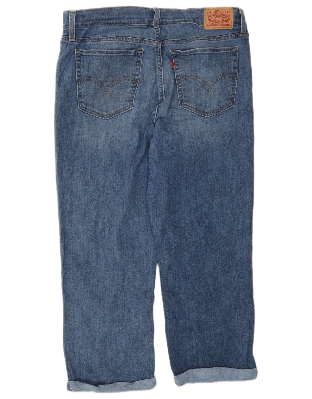 Женские прямые джинсы-капри Levi's W30 L22, синие, хлопок