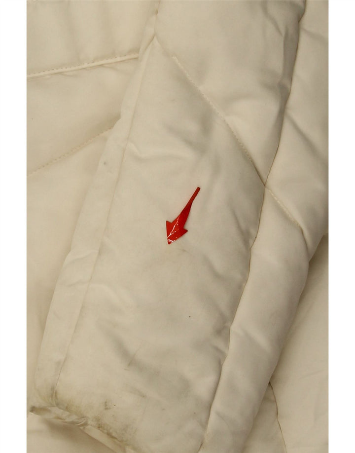 ADIDAS Womens Hooded Padded Coat UK 10 Small Off White Polyester Vintage Adidas and Second-Hand Adidas from Messina Hembry 
