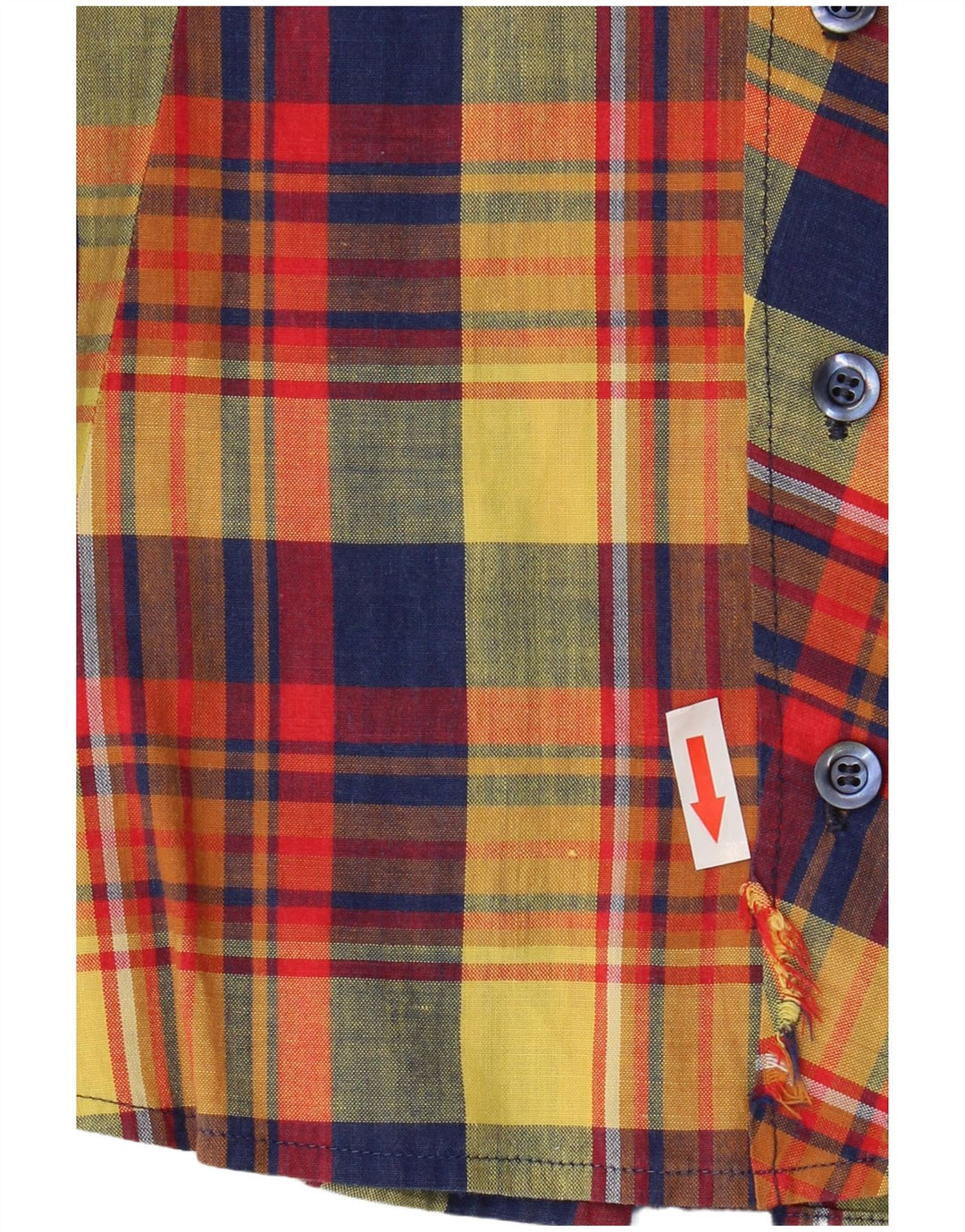 Женская рубашка с коротким рукавом VINTAGE UK 10, маленькая разноцветная клетка