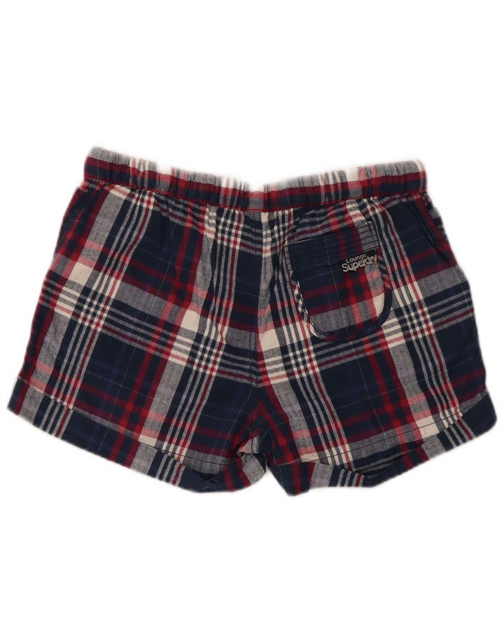 Женские шорты Superdry Small W28, темно-синие, в клетку, хлопок
