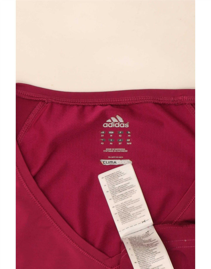 Женская футболка Adidas Climacool Top UK 14, средний розовый полиэстер