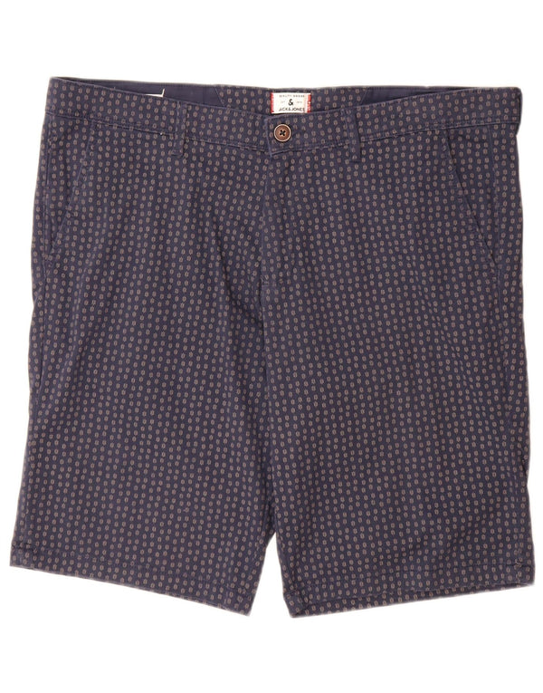 Мужские шорты чинос Jack & Jones XL W38, темно-синие, пятнистый хлопок