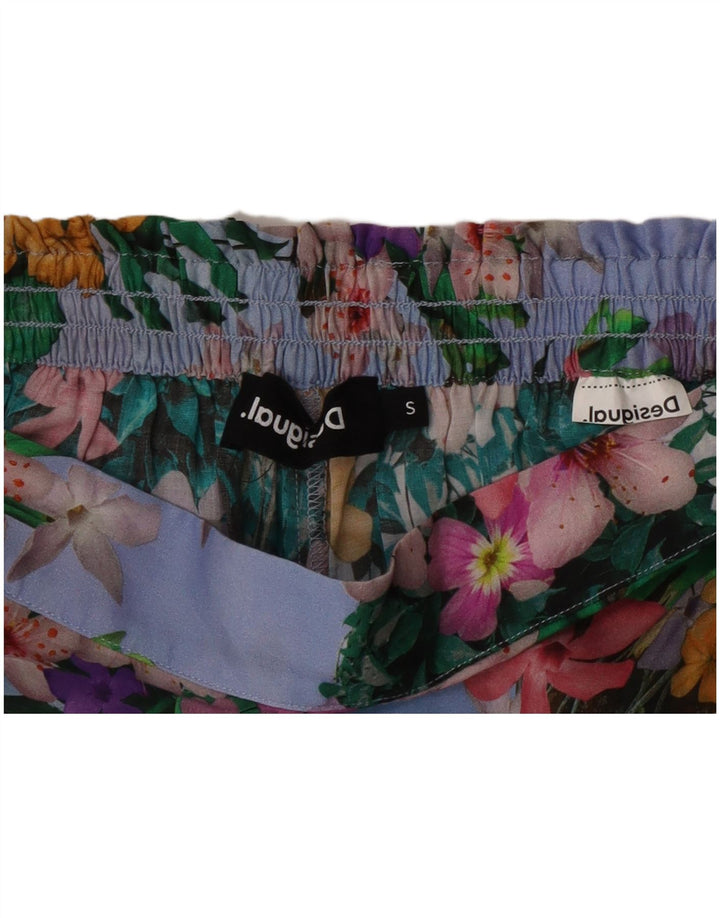 Женские широкие брюки-шаровары Desigual, маленькие W26 W27, разноцветные с цветочным принтом