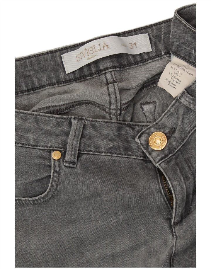 SIVIGLIA Womens Straight Jeans W31 L27 Grey Cotton