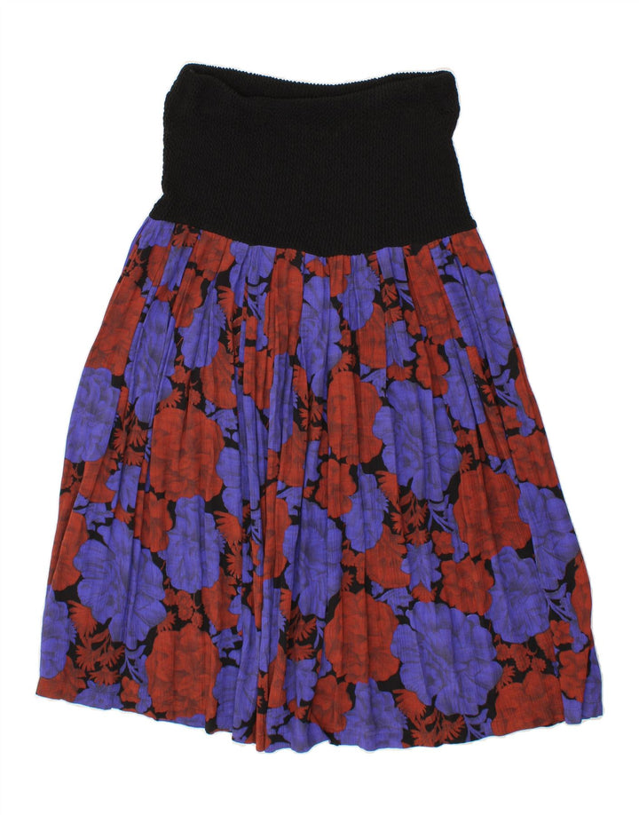 VINTAGE Womens High Waist Flared Skirt Medium W30  Multicoloured Floral Vintage Vintage and Second-Hand Vintage from Messina Hembry 