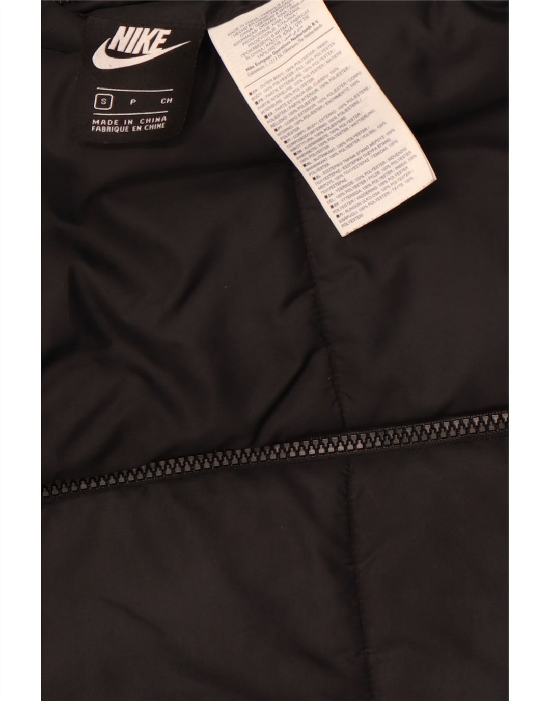 Женская двусторонняя стеганая куртка NIKE UK 10, маленький черный полиэстер