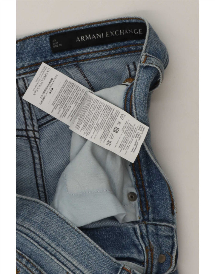 Женские узкие джинсы Armani W30 L29 синие, хлопок