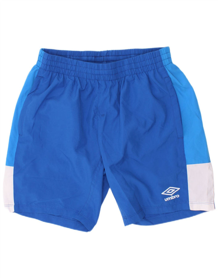 Спортивные шорты Umbro для мальчиков 11–12 лет, большие синие, полиэстер с цветными блоками