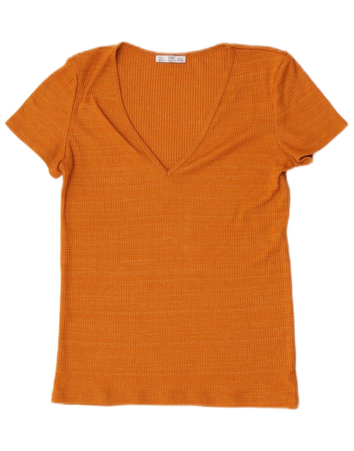 Женская футболка Zara Top UK 10, маленькая оранжевая