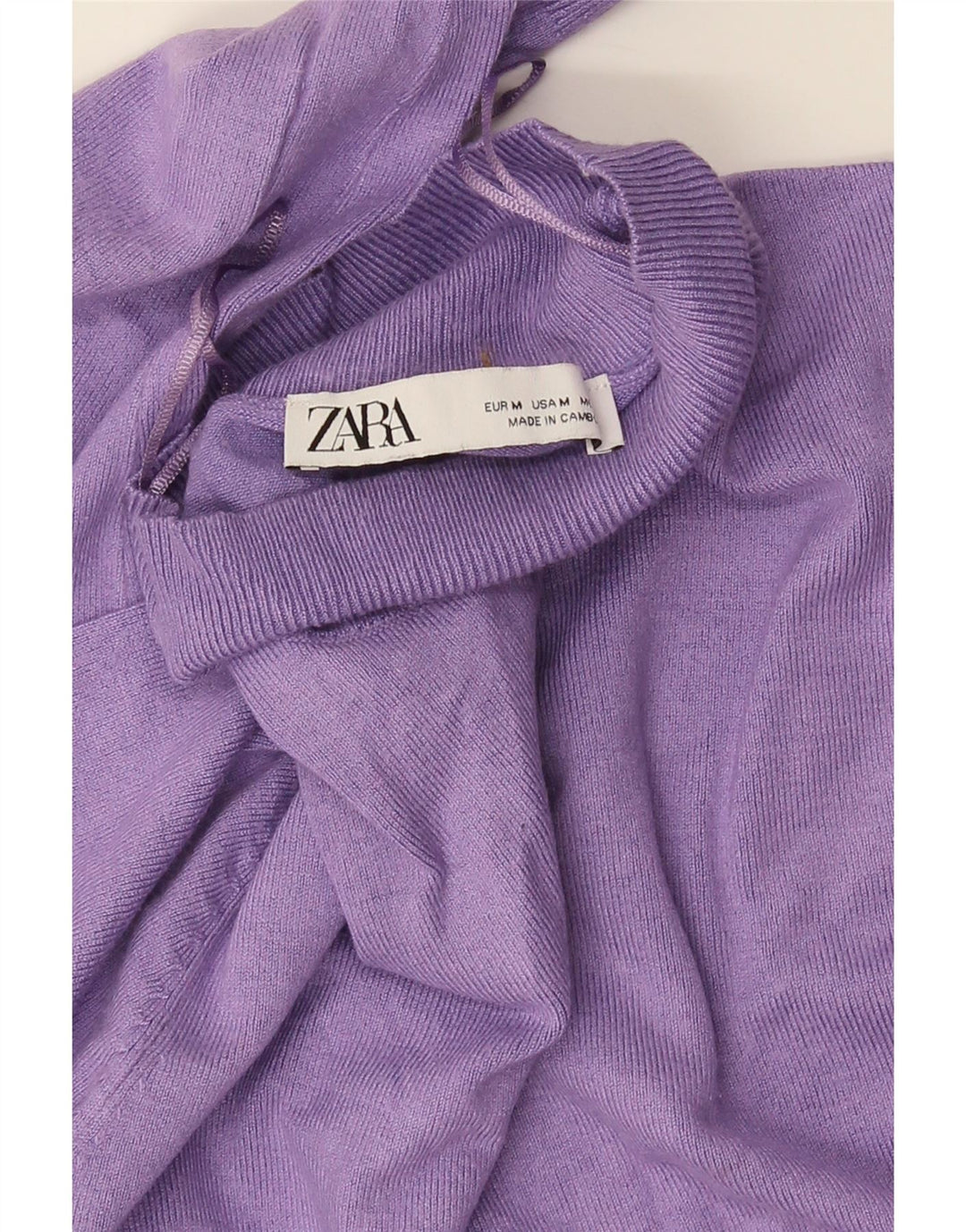 Женский джемпер с высоким воротником Zara UK 12, средний фиолетовый