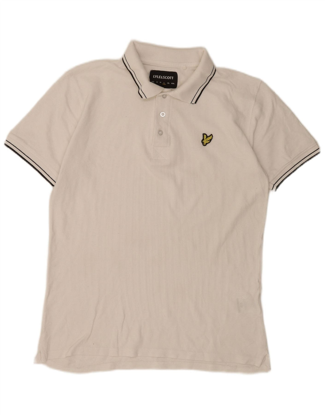 Мужская рубашка-поло Lyle & Scott, хлопковая большая белая полоска