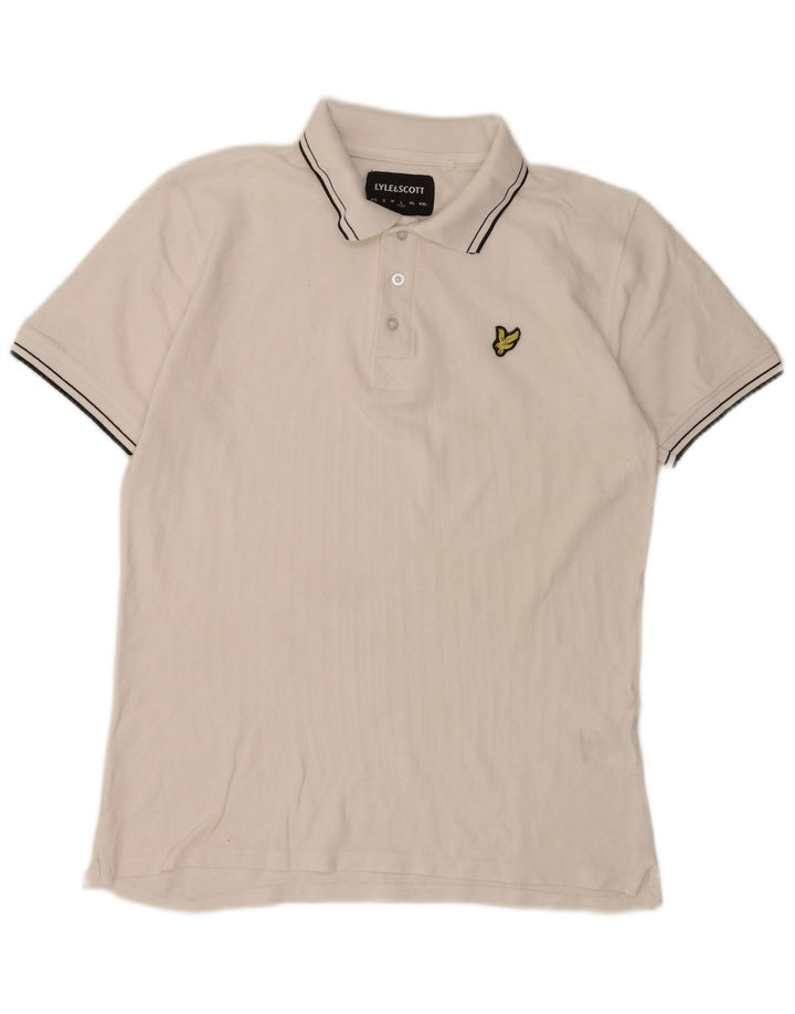 Мужская рубашка-поло Lyle & Scott, хлопковая большая белая полоска