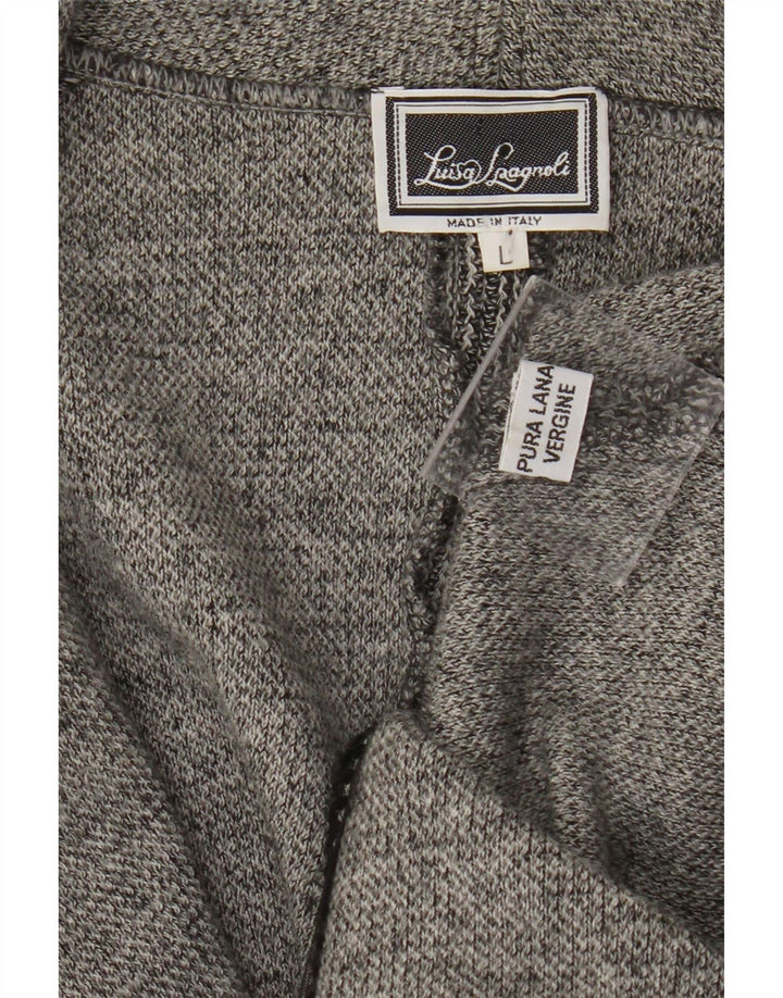 Женский пиджак Luisa Spagnoli на 2 пуговицах, Великобритания 14, большой серый из натуральной шерсти