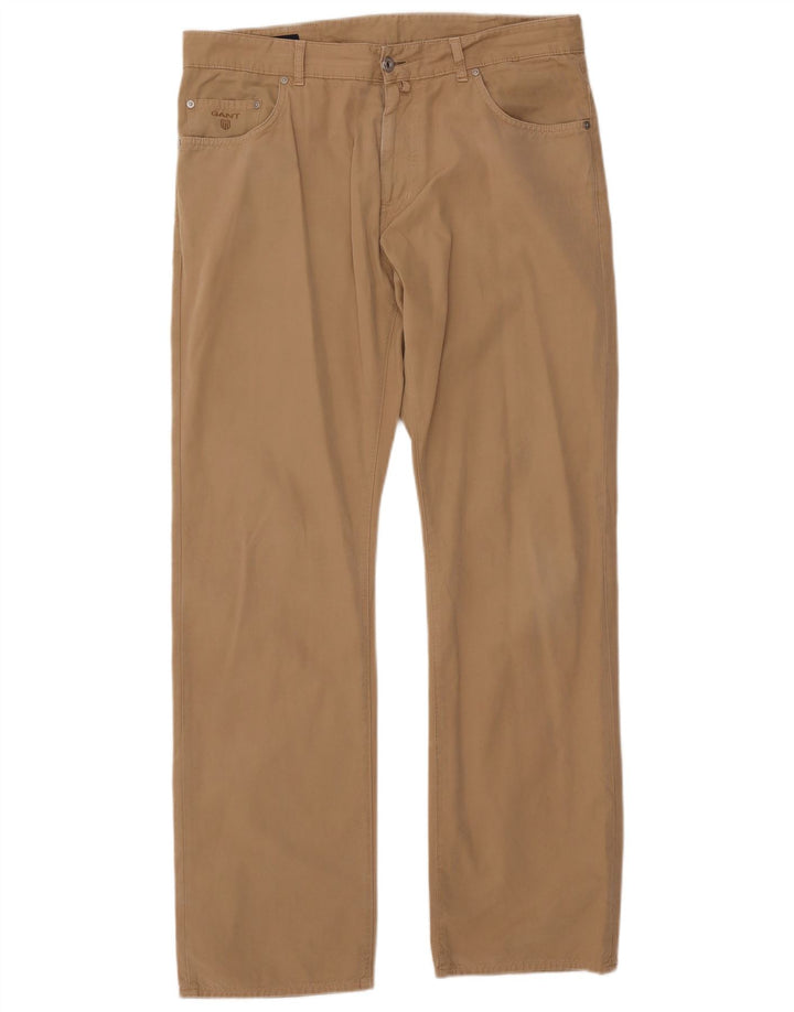 GANT Женские прямые повседневные брюки W36 L34 Бежевые хлопковые