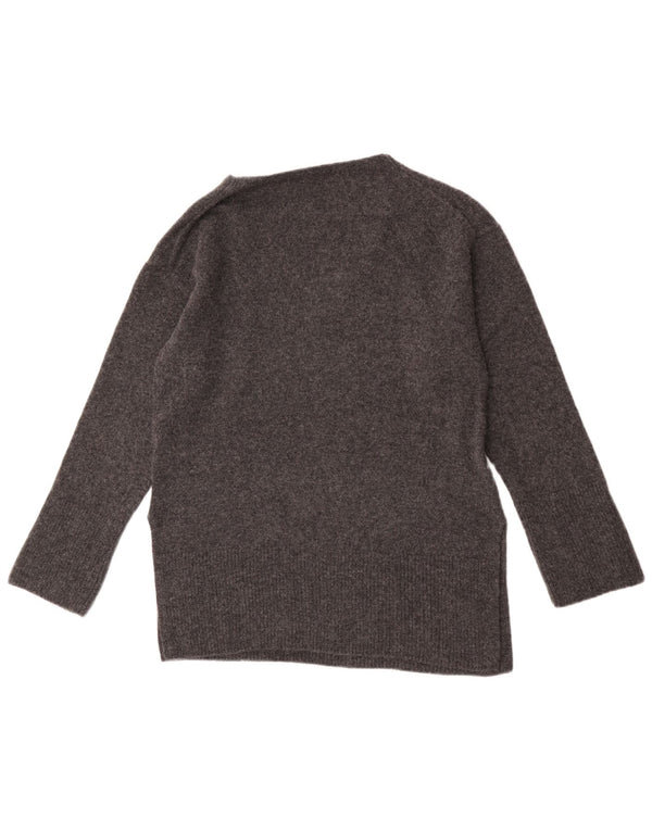 Женский джемпер с v-образным вырезом Massimo Dutti UK 10, маленький, серый, шерсть