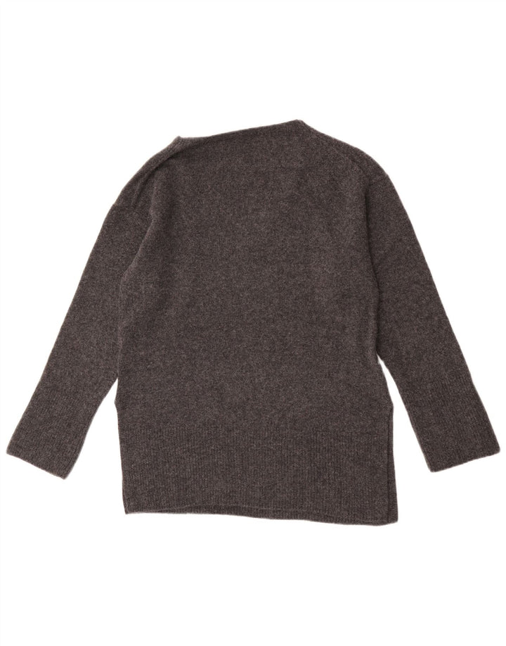 Женский джемпер с v-образным вырезом Massimo Dutti UK 10, маленький, серый, шерсть