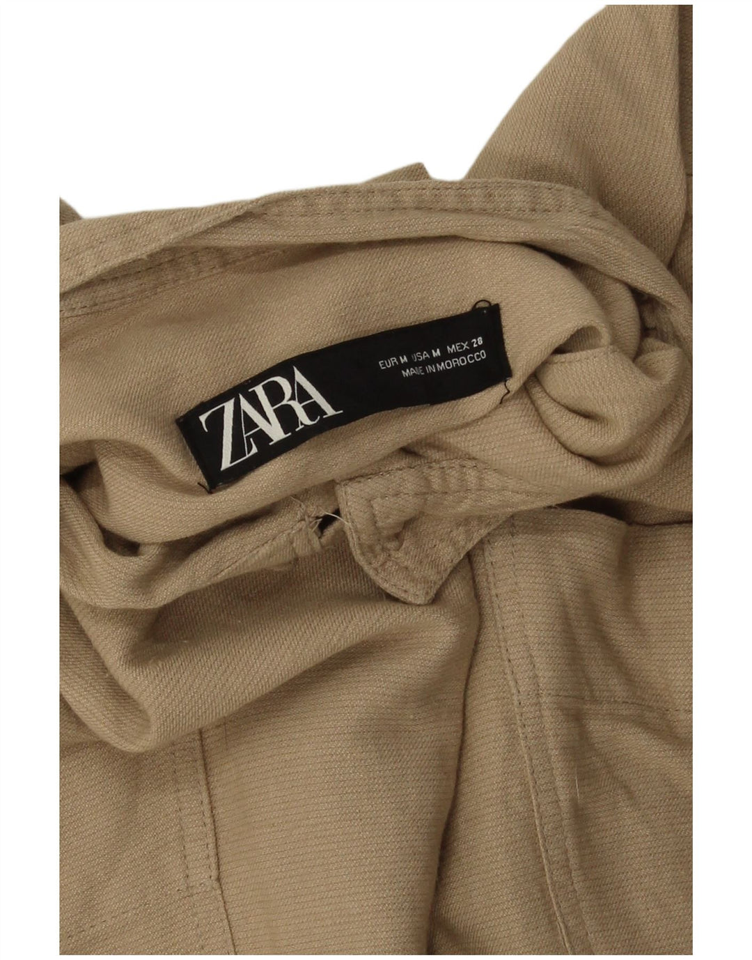 Женский бомбер оверсайз с рукавом 3/4 Zara UK 14, средний бежевый