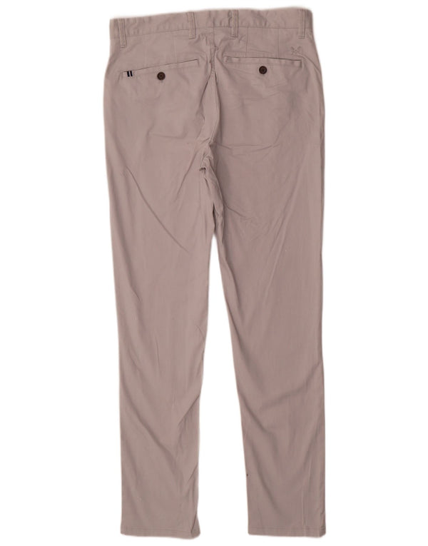Мужские облегающие брюки-чиносы Crew Clothing W34 L32, бежевый хлопок