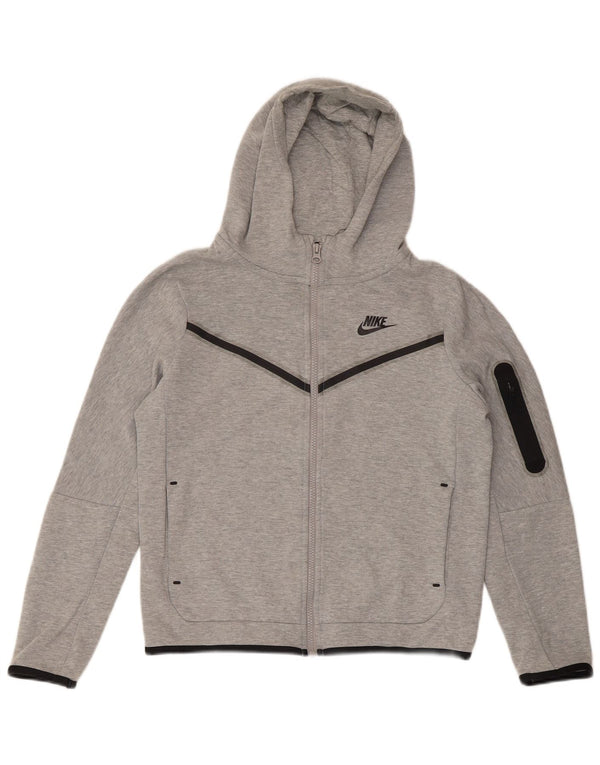 Свитер с капюшоном и молнией стандартного кроя Nike для мальчиков 12–13 лет, большой серый спортивный цвет