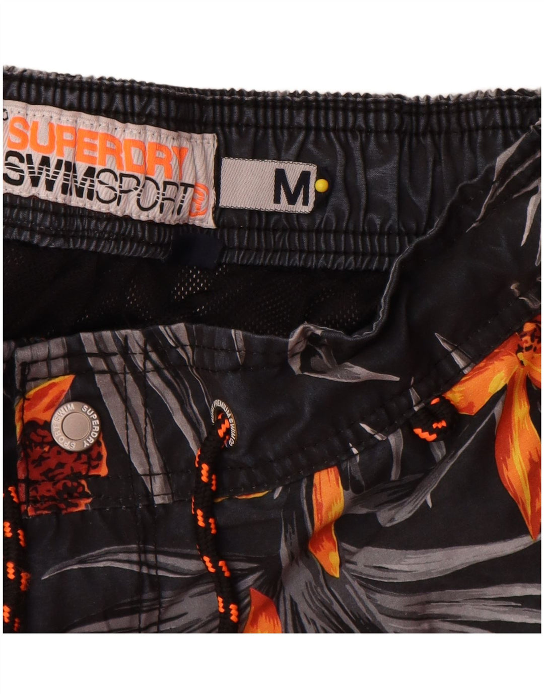 Мужские шорты для плавания Superdry, полиэстер среднего серого цвета с цветочным принтом