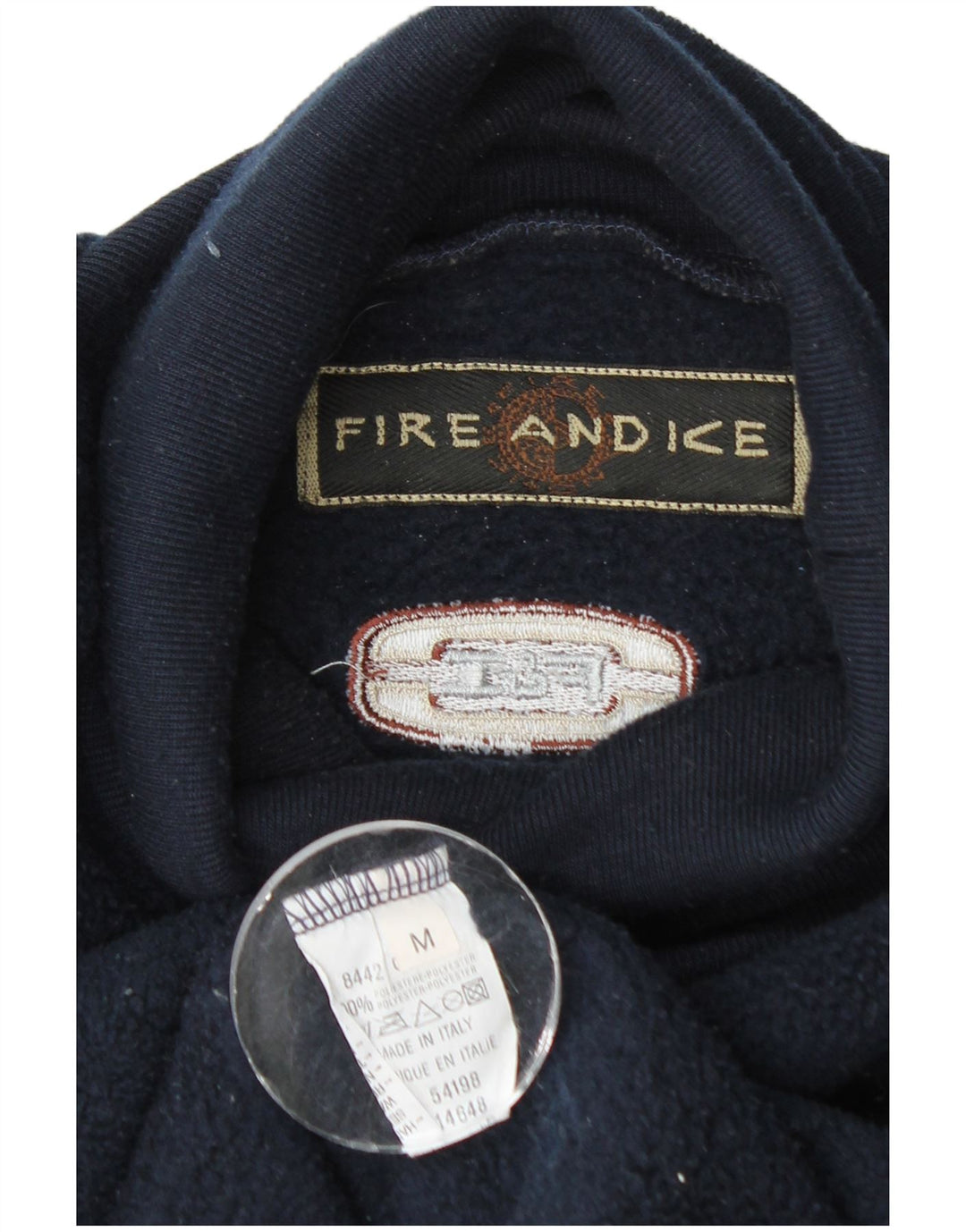 Мужской флисовый джемпер Fire and Ice среднего размера, темно-синий, полиэстер с жаккардовым узором