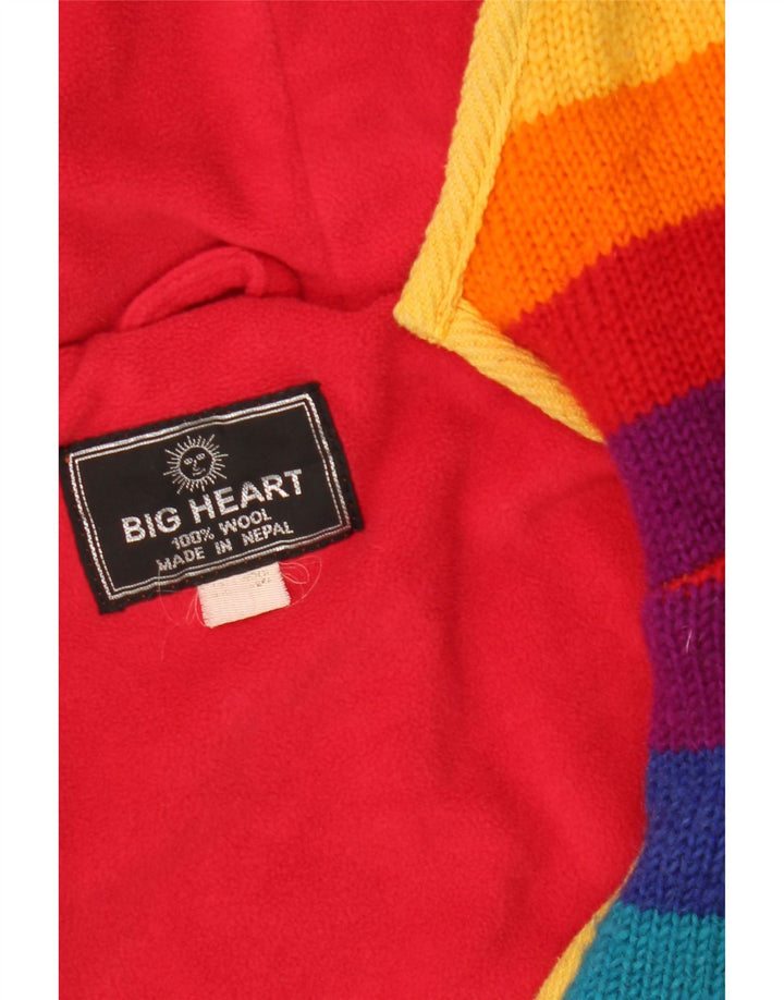 Винтажный женский свитер-кардиган, Великобритания, 12, средний, разноцветный, красочный