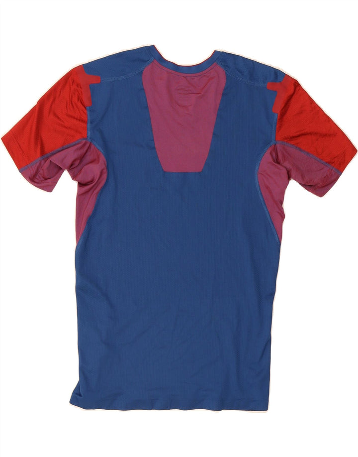 NIKE Womens Dri Fit T-Shirt Top UK 12 Medium Blue Colourblock Polyester Vintage Nike and Second-Hand Nike from Messina Hembry 