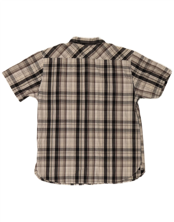 Мужская рубашка с коротким рукавом Levi's 2XL, темно-синяя клетка, хлопок