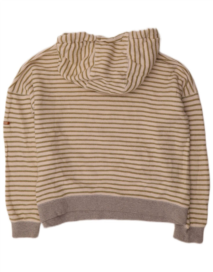 Женский джемпер с капюшоном оверсайз ROXY UK 16, хлопок в большую белую полоску