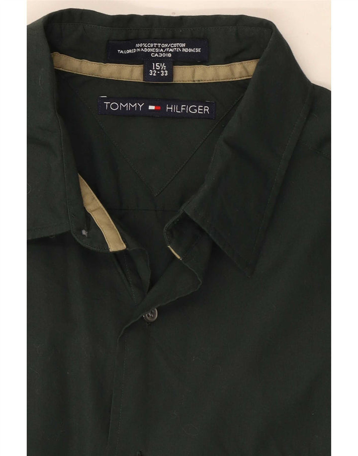 Мужская рубашка Tommy Hilfiger, размер 15 1/2, средний зеленый хлопок, размер 1/2
