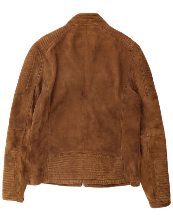 Мужская замшевая куртка-гонщик Superdry UK 44 2XL Коричневая кожаная