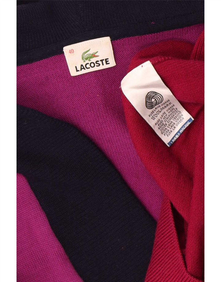 Женский джемпер с v-образным вырезом Lacoste, размер 40, средний, разноцветный