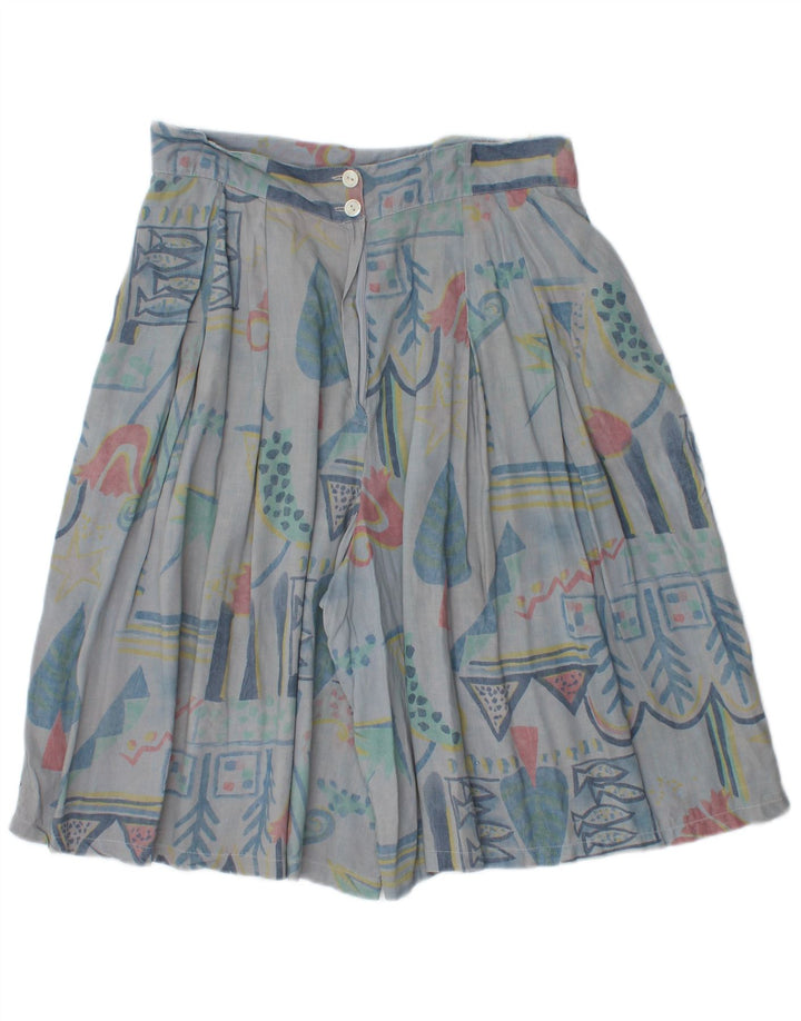 Женские повседневные шорты Ecco с высокой талией W30, средние синие с геометрическим рисунком