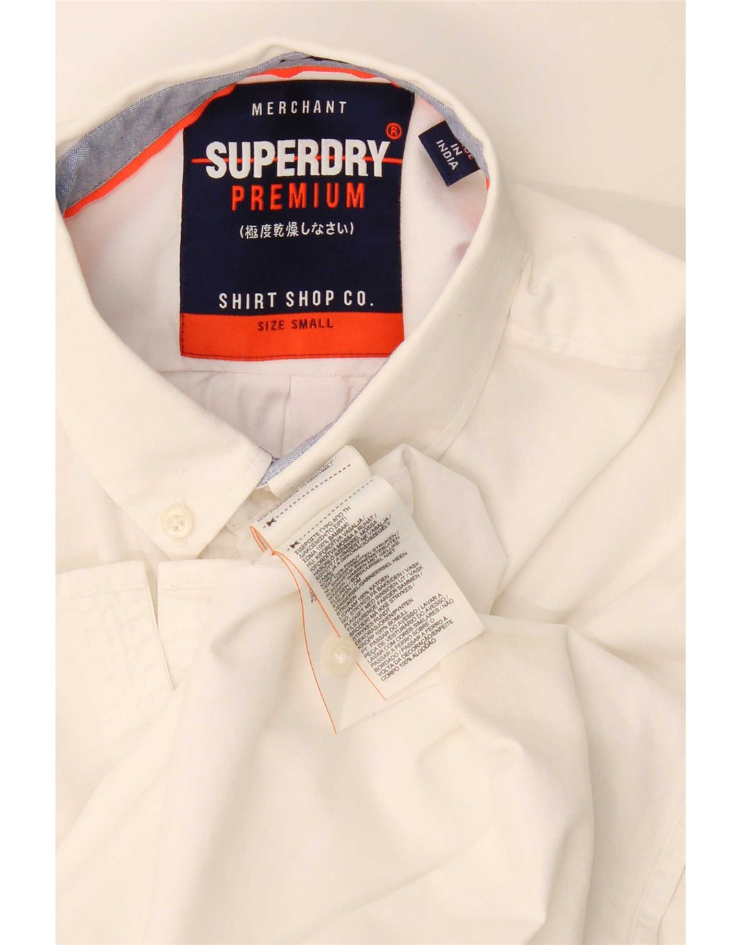 Мужская рубашка Superdry, маленькая белая, хлопковая
