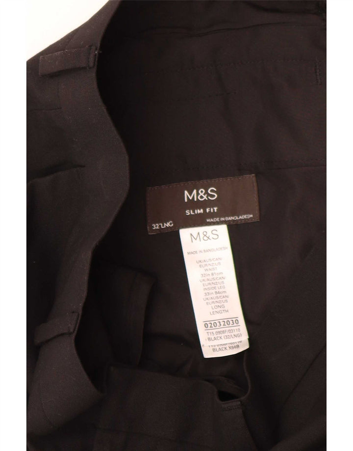 Мужские брюки узкого кроя Marks & Spencer W32 L33, черный полиэстер