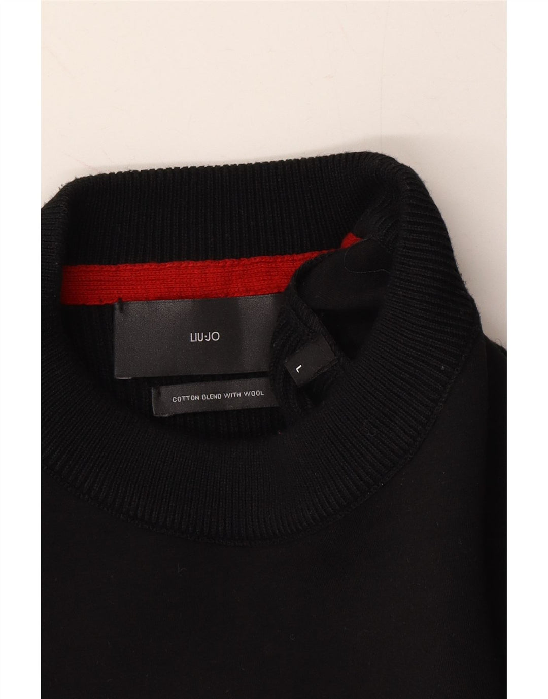 LIU JO Mens Crew Neck Jumper Sweater Large Black Cotton Vintage Liu Jo and Second-Hand Liu Jo from Messina Hembry 