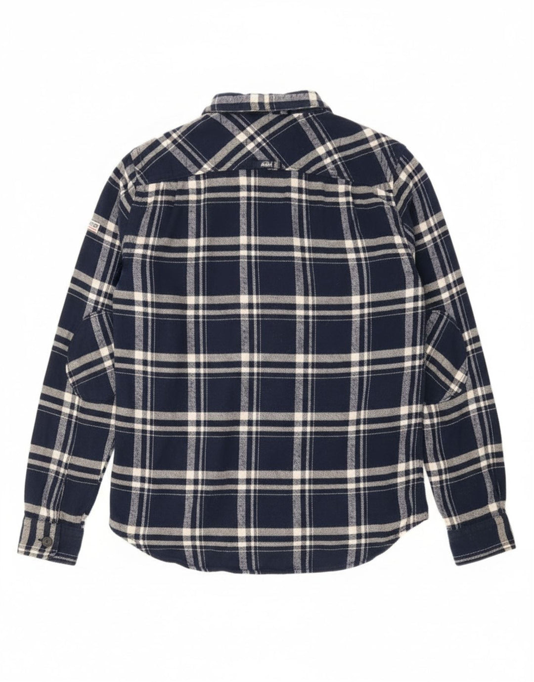 Мужская фланелевая рубашка Superdry, большая темно-синяя клетка, хлопок