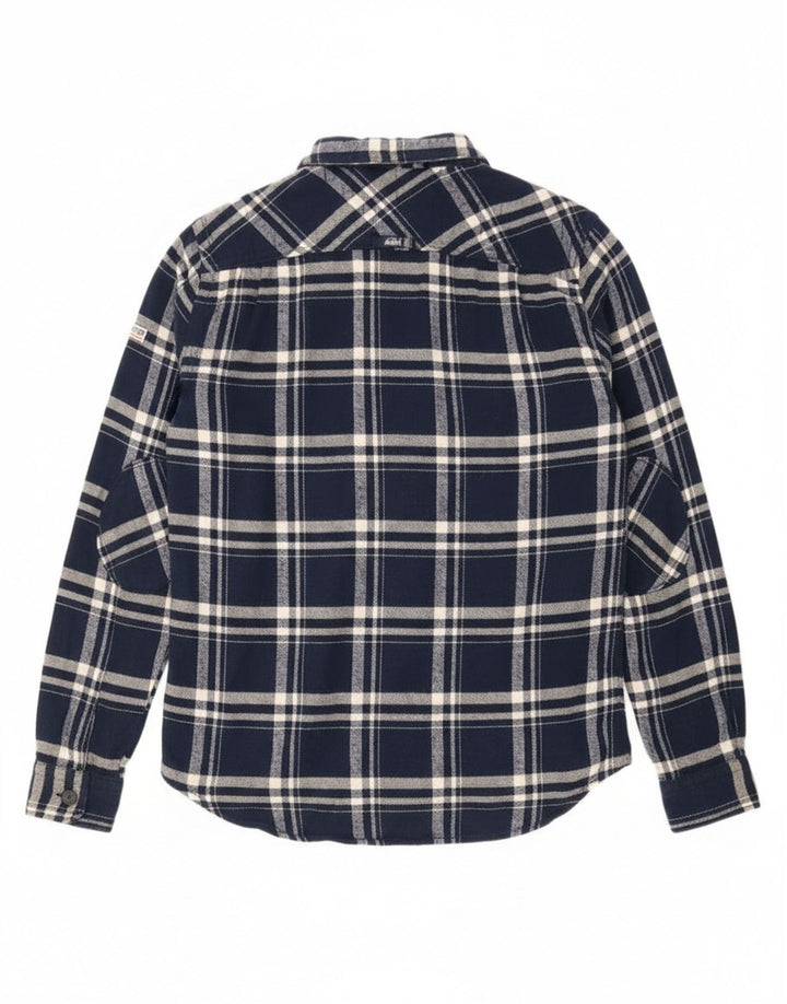 Мужская фланелевая рубашка Superdry, большая темно-синяя клетка, хлопок