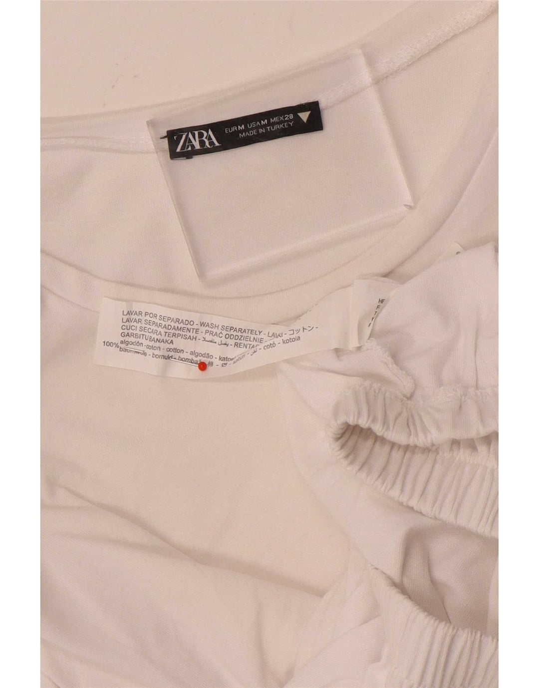 Женская укороченная блузка Zara UK 12, средний белый хлопок, белый цвет