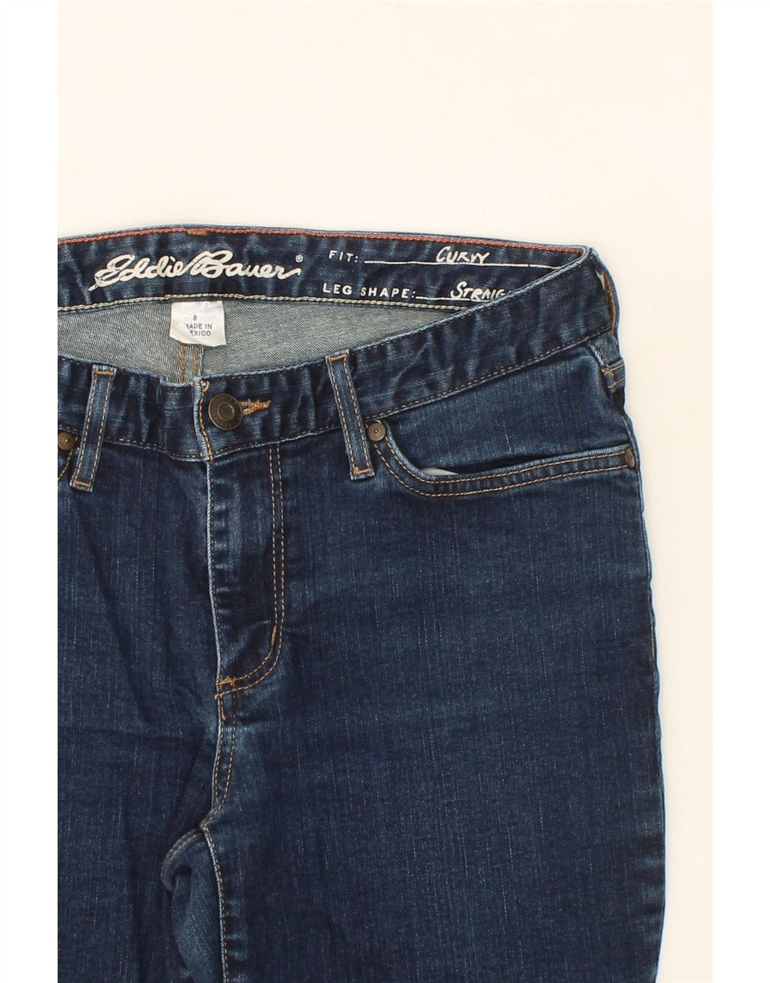 EDDIE BAUER Womens Curvy Straight Jeans US 8 Medium W27 L32 Blue Cotton Vintage Eddie Bauer and Second-Hand Eddie Bauer from Messina Hembry 