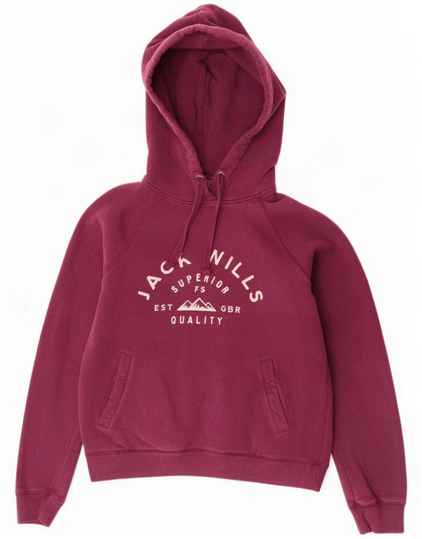 Женский джемпер с капюшоном с рисунком Jack Wills UK 8, маленький фиолетовый, хлопок
