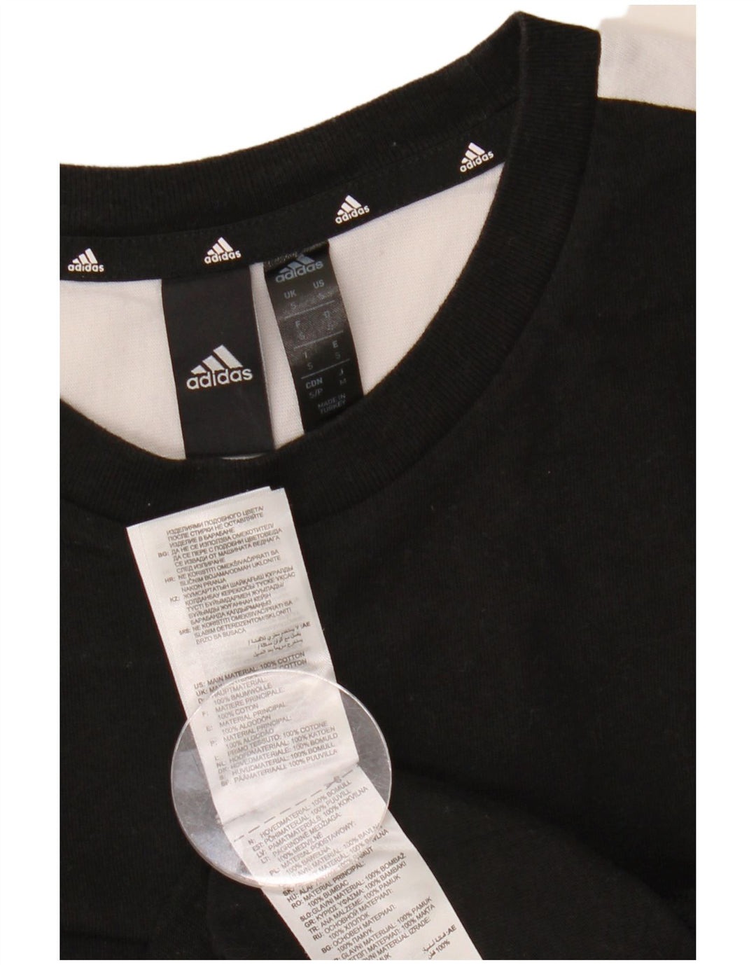 Мужская футболка Adidas Top Small Black, хлопок с цветными блоками