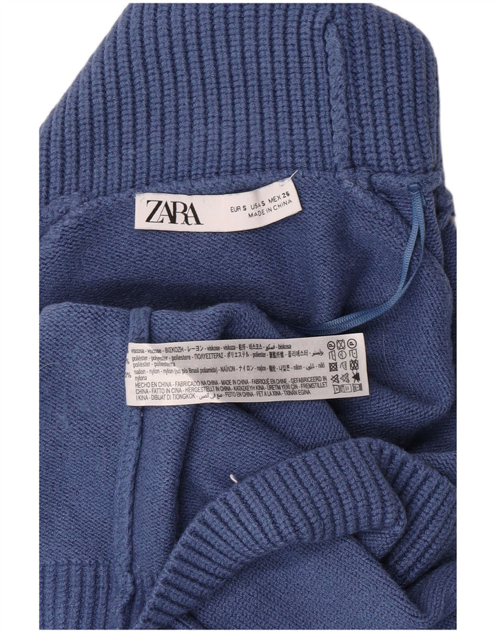 Женский укороченный джемпер большого размера Zara UK 10, маленький синий