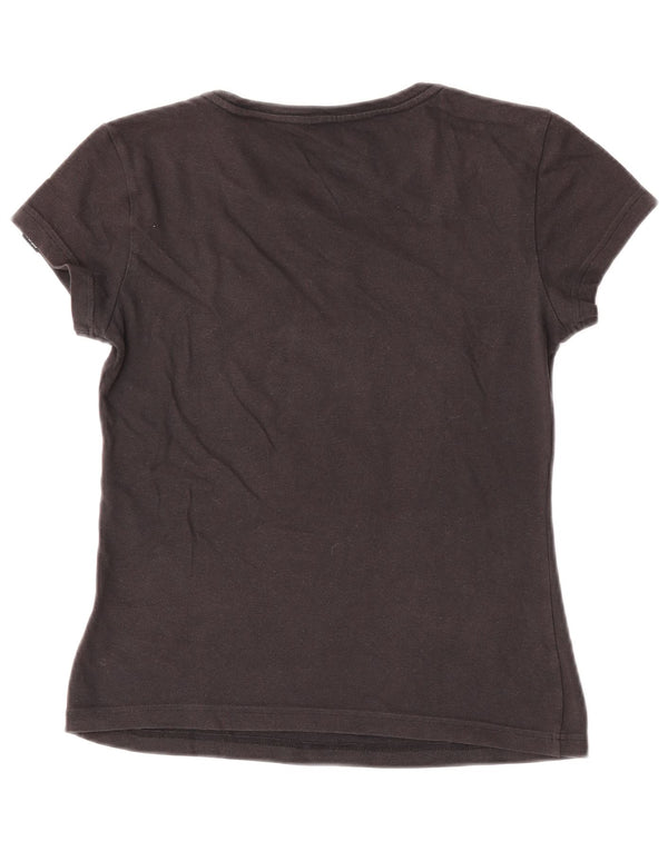 Женская укороченная футболка с рисунком Adidas Climalite UK 4/6 XS, черный хлопок