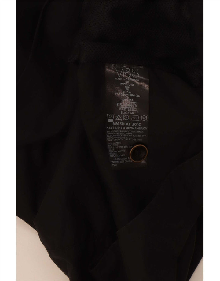 Мужская универсальная куртка Marks & Spencer UK 38, средний черный хлопок