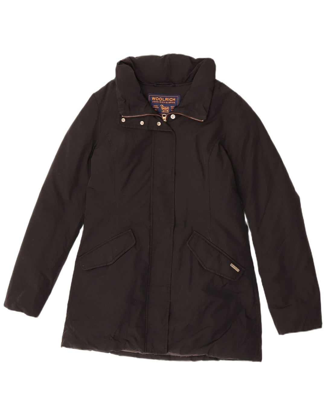 Женское стеганое пальто Woolrich UK 10, маленькое черное хлопковое пальто